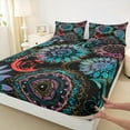 thumbnail image 3 of Homewish Bohemian Mandala 4-Piece Full Size Sheets for Female Women Men,Bohemian Flower Bed Sheets,Exotic Style Lightweight Sheet Sets,Luxury Bedroom Decor, 3 of 7