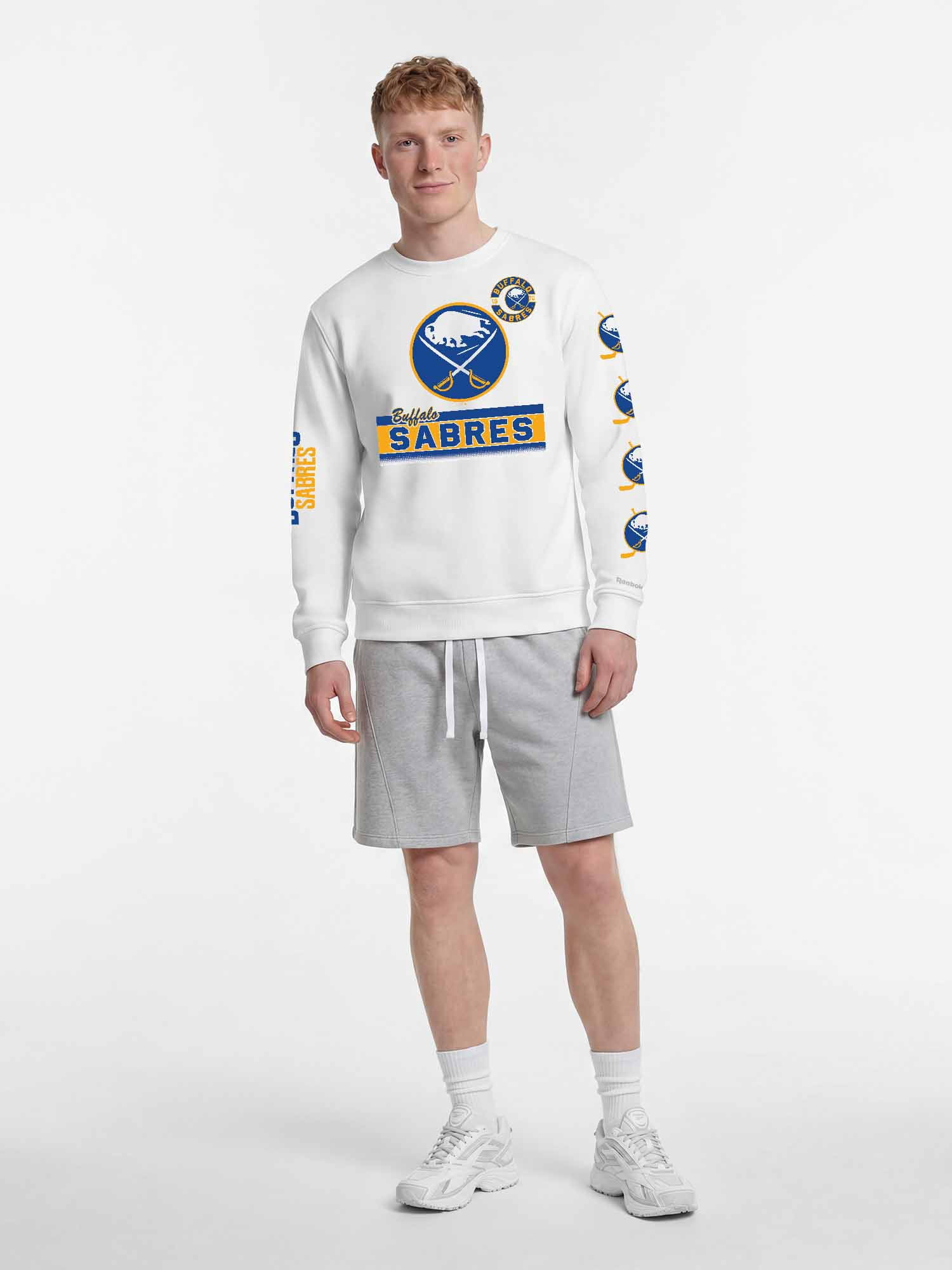 Buffalo Sabres Reebok Mens White Crew Sweatshirt