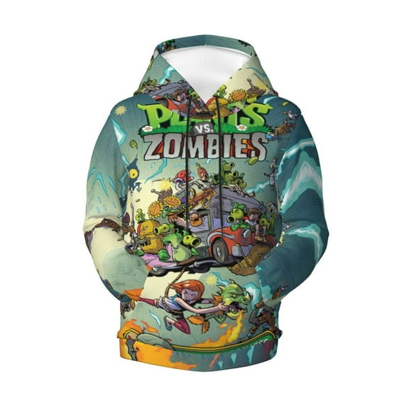 Boys Girls Plants vs Zombi-e Pullover Hoodies 3D Print Novelty Colorful Kids Hoodie Sweatshirts with Pocket