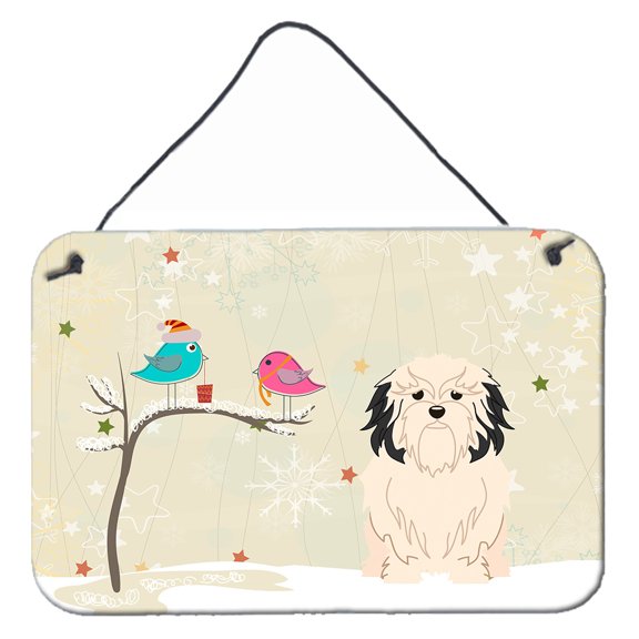 Carolines Treasures BB2491DS812 Christmas Presents between Friends Lowchen Wall or Door Hanging Prints  8x12 multicolor