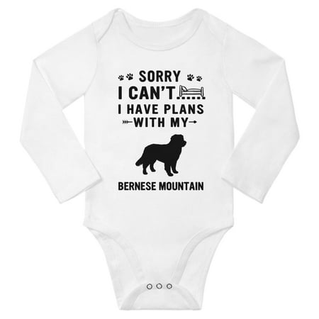 

Sorry I Can t I Have Plans With My Bernese Mountain Baby Long Sleeve Romper (White 18-24 Months)
