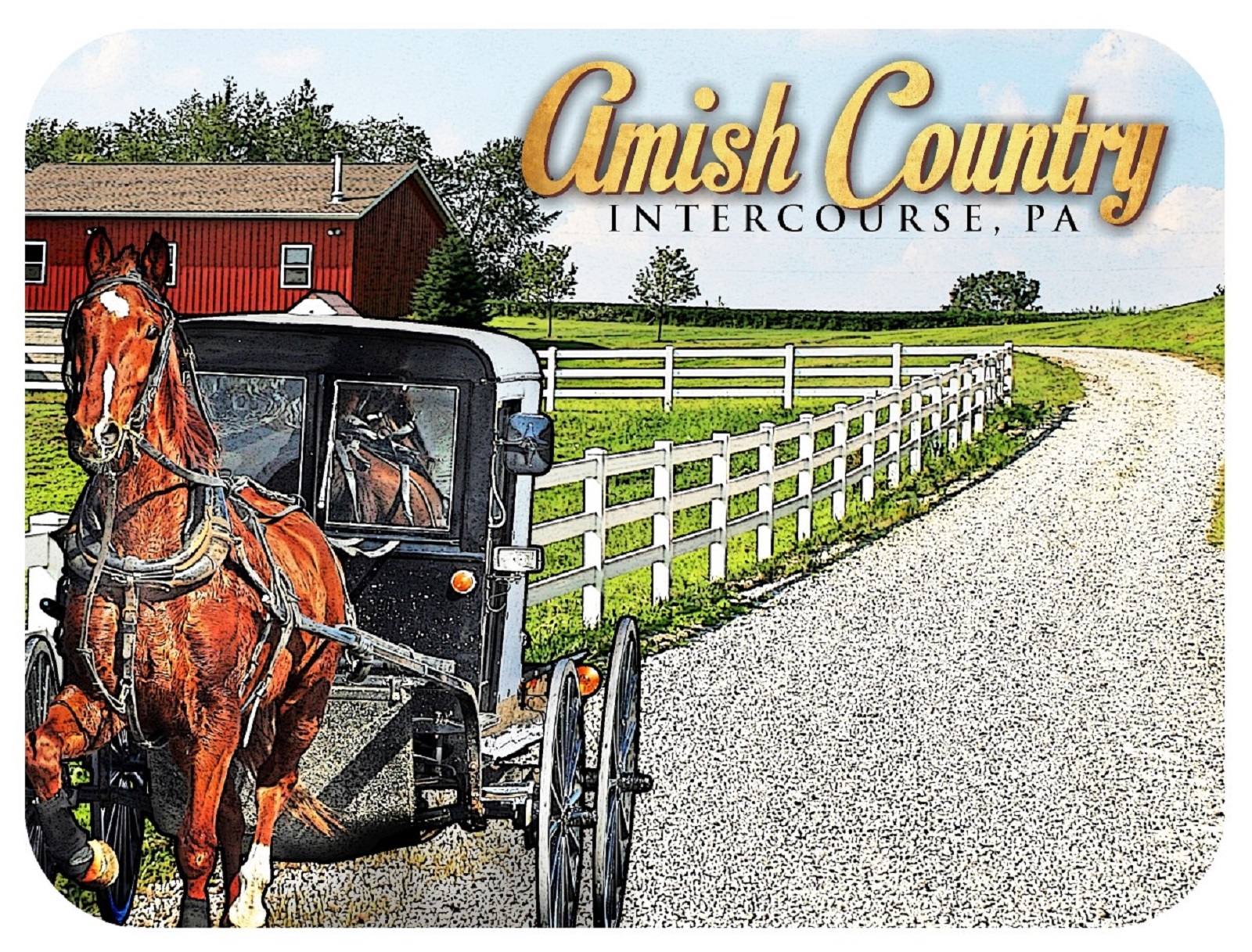 Amish Country Intercourse Pennsylvania with Carriage Photo Fridge