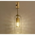 thumbnail image 4 of Wall Sconces Industrial Vintage Wall Light Fixture 1 Light Wall Sconce Wall Lamp for Loft Home Bedroom Hallway,Gold Color Metal Net Cage and Clear Glass Lamp Shade,5.5 Inch, 4 of 7