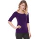 thumbnail image 3 of Día de San Patricio Camiseta Suave De Media Manga Con Cuello Redondo Entallado Para Mujer Morado oscuro M, 3 of 6