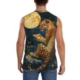 thumbnail image 4 of Fotbe Leopard Reading Tarot Cards Men's Camiseta sin Mangas Estampada para Hombres, Playera Casual para Gimnasio, Entrenamiento, Playa-Medium, 4 of 7