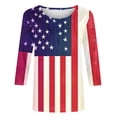 thumbnail image 4 of UPPADA 4th of July 3/4 Sleeve T Shirts for Women Summer American Flag Tops Patriotic Tees Independence Day Crewneck Loose Fit T-Shirt,Usa Shirts for Women Red,S, 4 of 5