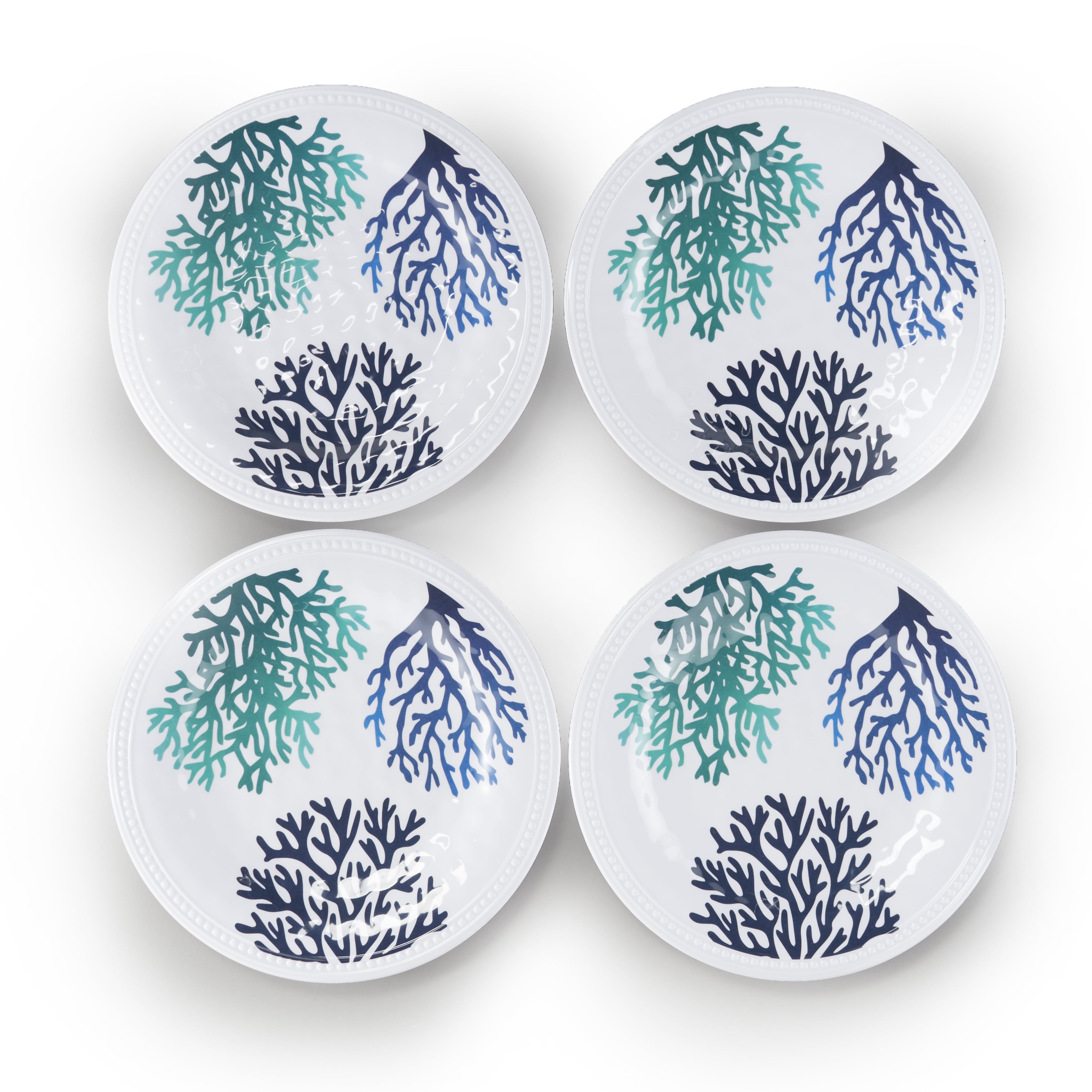 Dinner Plate Set Melamine NonBreakable Eatery Coral Reef Set of