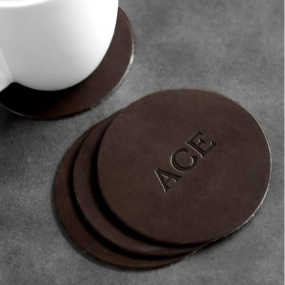 Northwind 4" Round Leather Coasters (Set of 4)