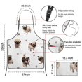 thumbnail image 3 of Pug and Footprint Apron-Garden Aprons for Women with Pockets-Cotton Linen Waterproof Kitchen Cooking Gardening Aprons Adjustable for Kitchen,Cooking,BBQ and Salon 33x27 Inch, 3 of 5