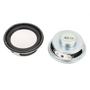 2 Pcs 40mm 4Ohm 3W Metal Shell External Magnetic Speaker Loudspeaker Silver Tone
