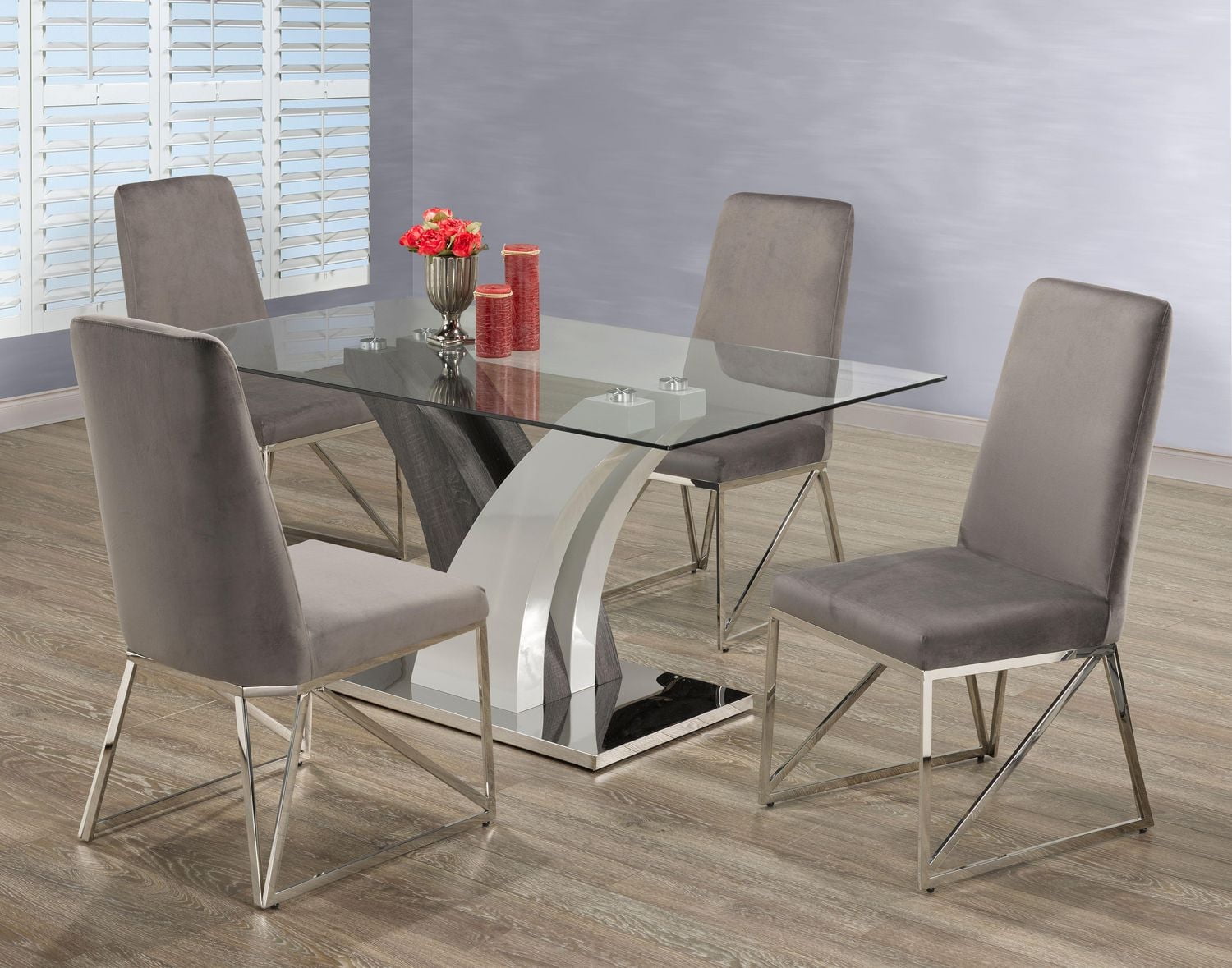 Elsie 5-Piece Dining Set, Grey