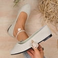 thumbnail image 6 of Fengqque Women’s Ballet Flat Shoes Dress suede Round Toe Slip On Ballerina Walking Soft Sole Flats Shoes for Woman Beige 6.5(38), 6 of 9