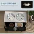 thumbnail image 4 of PawHut Dog Feeding Station w/ Storage Drawer, 2 Elevated Dog Bowls, Multi, 4 of 9