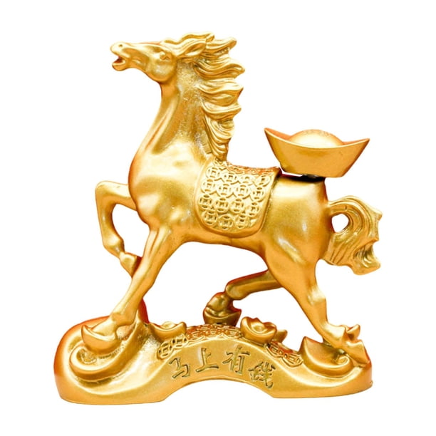 Estatua de caballo del zodíaco Feng Shui, año del caballo 2026, decoración de escritorio, figura decorativa de mascota para decoración de fiestas y Lingote