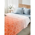thumbnail image 4 of Queen Size Flat Sheet Only, Morocco Orange Soft Brushed Microfiber Bed Sheets, Modern Geometric Gradient Simple Hotel Quality Breathable Bedding Top Sheet, Easy Care, 90"x102", 4 of 9
