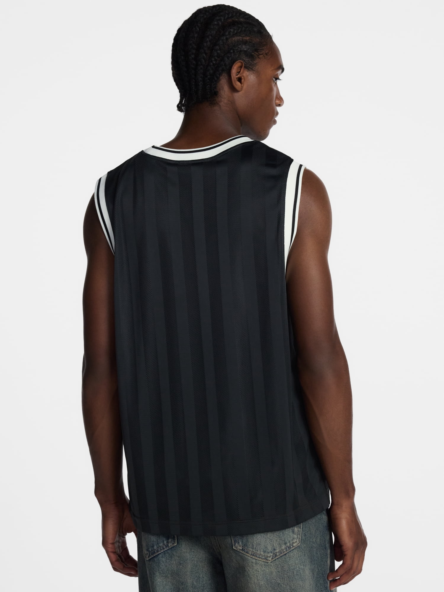 No Boundaries Striped Mesh Tank Top, Men's XS-2XL
