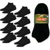 8 Pair Men Cushioned Sport Socks No Show Crew Athletic Basketball Size 10-13 BLK