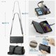 thumbnail image 4 of Bandolera para iPhone X XS Cartera【Bloqueo RFID】con Ranura para Billetes con Cremallera y 7 Tarjeteros, Correa Magnética para Hombro y Muñeca de Cuero PU Suave para iPhone X XS Cartera para Mujer, 4 of 10