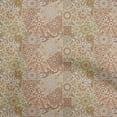 thumbnail image 1 of oneOone Silk Tabby Brown Fabric Asian Mosaic Floral Sewing Fabric By The Yard Printed Diy Clothing Sewing Supplies 42 Inch Wide, 1 of 4