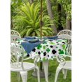 thumbnail image 2 of Outdoor Tablecloth with Umbrella Hole and Zipper, St Patricks Day Round Table Cloth 60 Inch Waterproof Tablecloth, Spring Country Green Black Shamrock Picnic Table Cover for Patio Camping, 2 of 7