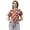 Brown, variant on Women Printed Crop Top, Front Knot Short Sleeves Round Neck Summer Top