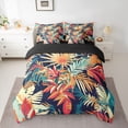 thumbnail image 2 of Homewish Colorful Monstera Leaf 7 Pieces Bedding Comforter Set,Tropical Botanical Plam Full Bedding Set,Rustic Leaves Fitted Sheet Flat Sheet For Teens,Breathable Home Decor Reversible, 2 of 8