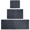thumbnail image 7 of mDesign Cotton Bathroom Spa Mat Rugs/Runner, Diamond Design, Set of 3, Navy Blue, 7 of 7