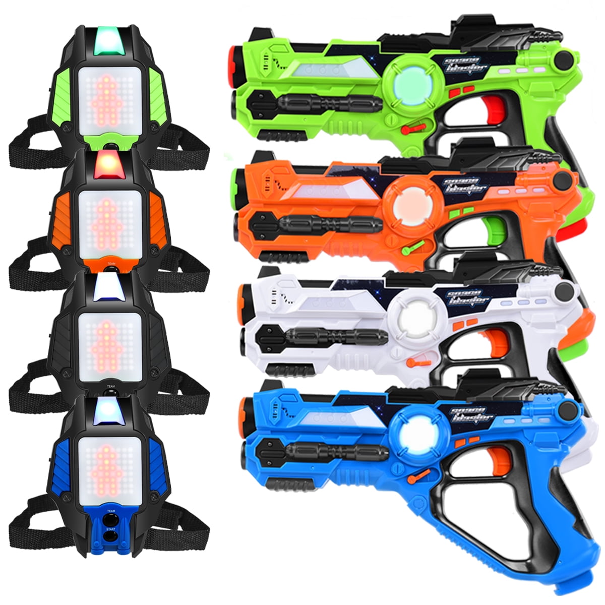 2Pcs Infrared Laser Tag Blaster With 2 Target Vests Outdoor Family Activity F1K0 