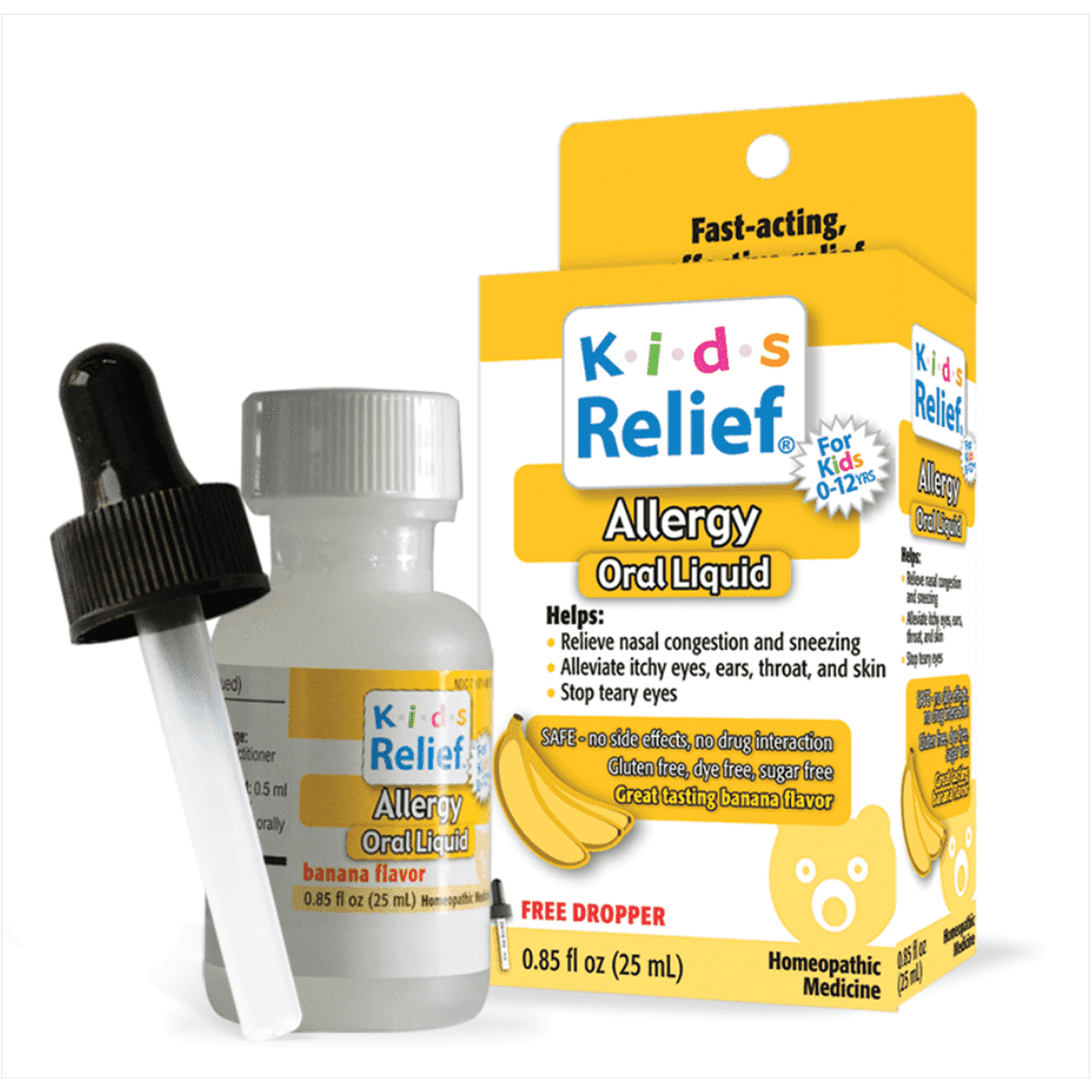 Kids Relief Allergy Oral Liquid Solution with Dropper, for Kids 0-12 Years, 25 mL