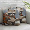 thumbnail image 3 of ONETECH Throw Pillow Cover Cute Raccoon Reading Paper Map Going Trip Vacation Rectangular Sofa Pillow Case Cushion Cover for Home Couch Bed Decor, 3 of 5