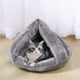thumbnail image 2 of Cama suave y cálida para gatos para invierno, tienda de campaña para gatos, cama para dormir autocalentable para gatos, cama cueva para mascotas de lana para mascotas de invierno, cachorro, interior, nido triangular para mascotas ER, 2 of 5