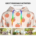 thumbnail image 4 of Lsque Orange Peach Pattern Casual Women's Hoodie,Hooded Sweatshirt with Kangaroo Pocket,Pullover Hoodie with Eye-catching Drawstrings-XX-Large, 4 of 7