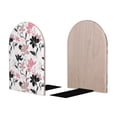 thumbnail image 2 of KLL Lilies Flowers Print Wood Book Ends for Shelves,1 Pair Wood Bookends Book Holder Stand Decorative, Book Stoppers for Heavy Duty Books CD File Video Games, 2 of 8