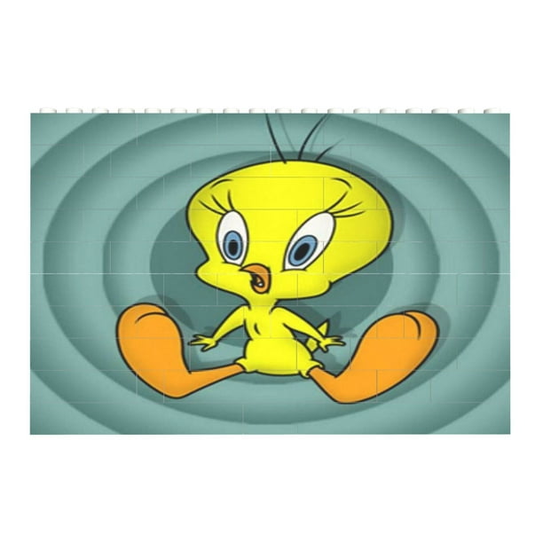 Bloques de construcción de ladrillos de Tweety Bird, rompecabezas con forma rectangular, rompecabezas para adultos, niños, niñas