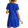thumbnail image 7 of Biekopu Women Short T-shirt Dresses Solid Color Short Sleeve Casual Beach Dress Summer Clothes, 7 of 7