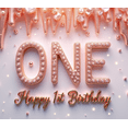 thumbnail image 3 of Glitter Design Happy Birthday Banner Pink Theme First Birthday ONE Banner for Kids Party Indoor Decoration Photo Shoot, 3 of 7