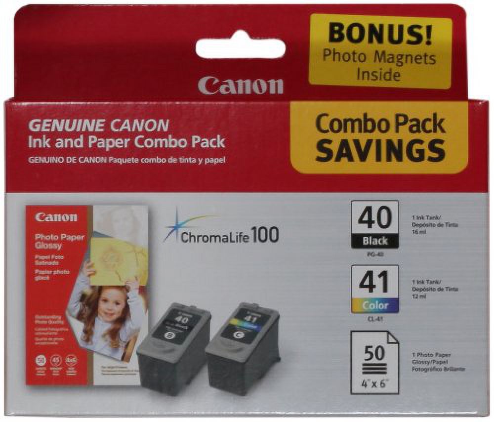 Canon PG-40/CL-41 Cartridges and Glossy Photo Paper Combo Pack - image 2 of 2