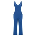thumbnail image 7 of Ltctricy Womens Fleece Overalls Baggy Warm Wide Leg Jumpsuits Comfy Fuzzy Sleeveless Soft Rompers with Pocket, 7 of 7