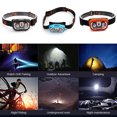 thumbnail image 2 of Eigraketly Linterna frontal recargable por USB con diadema Sensor de movimiento Linterna potente Antorcha regulable Búsqueda negra Ropa Deportiva, Zapatos Naranja Eigraketly OD020831-03B, 2 of 6