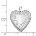 thumbnail image 2 of Beautiful Sterling Silver Rhodium-plated 20mm Floral Border Heart Locket, 2 of 2