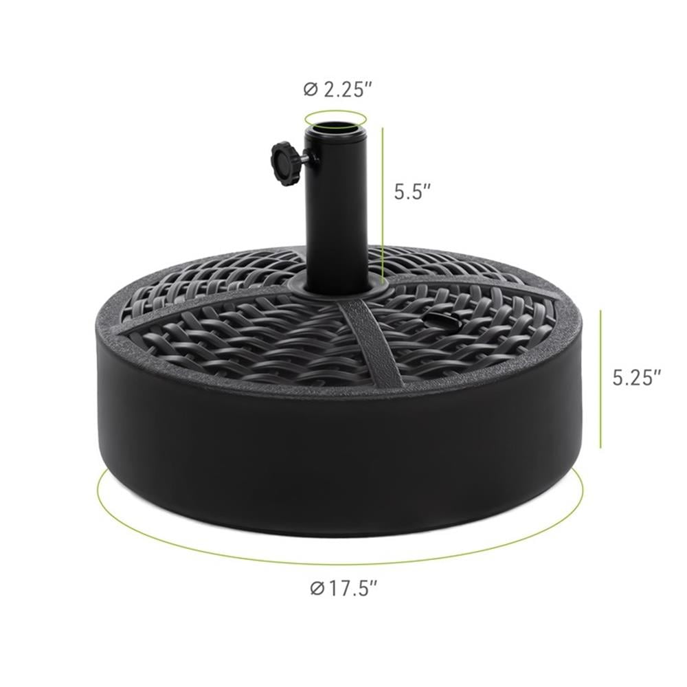 Greemotion Fab 17.75" Black Plastic Fillable Free Standing Umbrella Base