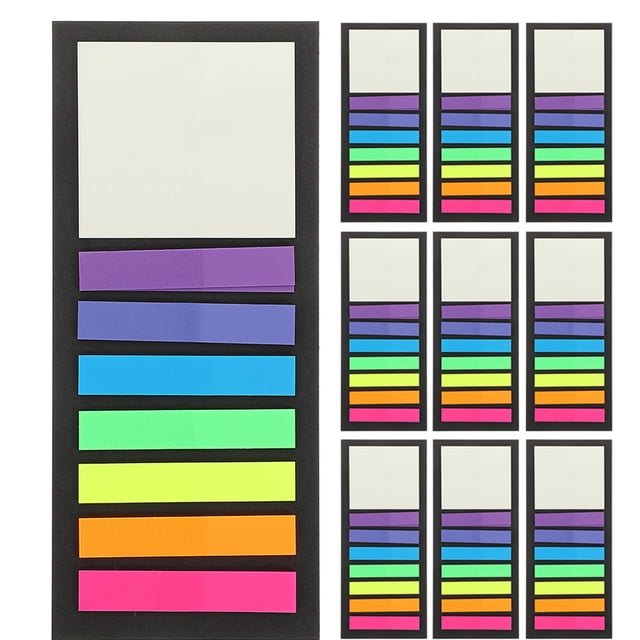 Shisuyan 10 Livres de Blocs Autocollants Onglets de Lecture et de Marquage Onglets d'Index Autocollants Onglets de Notes Colorés Fournitures de Bureau