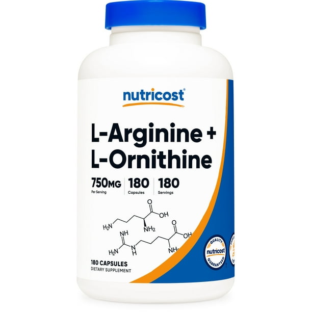 Nutricost LArginine LOrnithine 750mg, 180 Capsules, Supplement