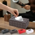 thumbnail image 1 of Bowayaoa PU Leather Tissue Box Cover Magnetic Bottom Facial Tissue Holder for Bathroom Office Car Decor, Rectangular Napkin Holder, Modern Home Accessory, 1 of 7
