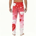 thumbnail image 3 of Fgvctg Valentine's Day Pajama Pants Mens Soft Sleepwear Wide Leg Pajamas Love Heart Graphic High Waisted Pj Pants Plus Size Spring Fall Drawstring Lounge Pants with Pockets Light pink L, 3 of 5