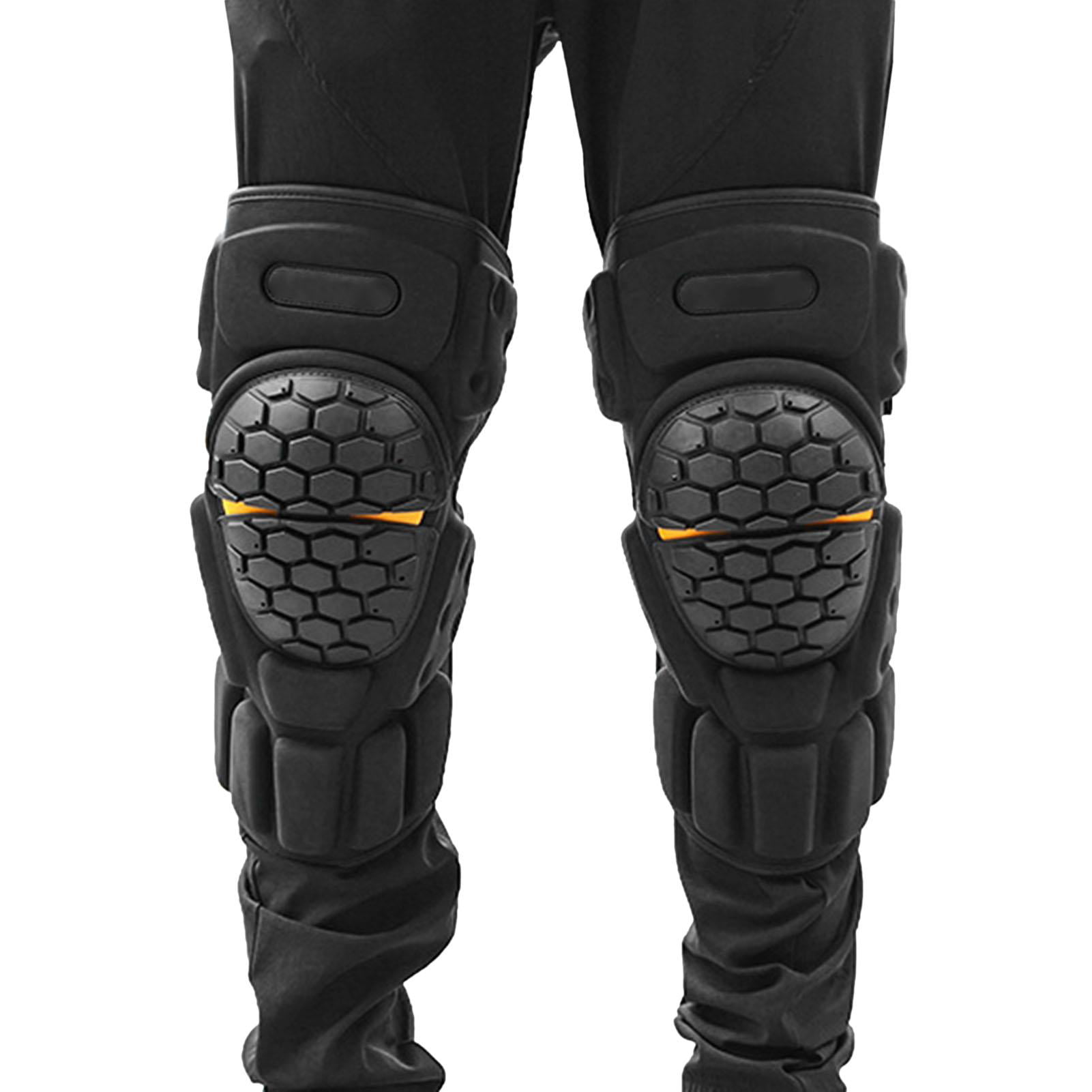 Black Motorcycle Racing Motocross Knee Shin Pads Protector Protective Gear 
