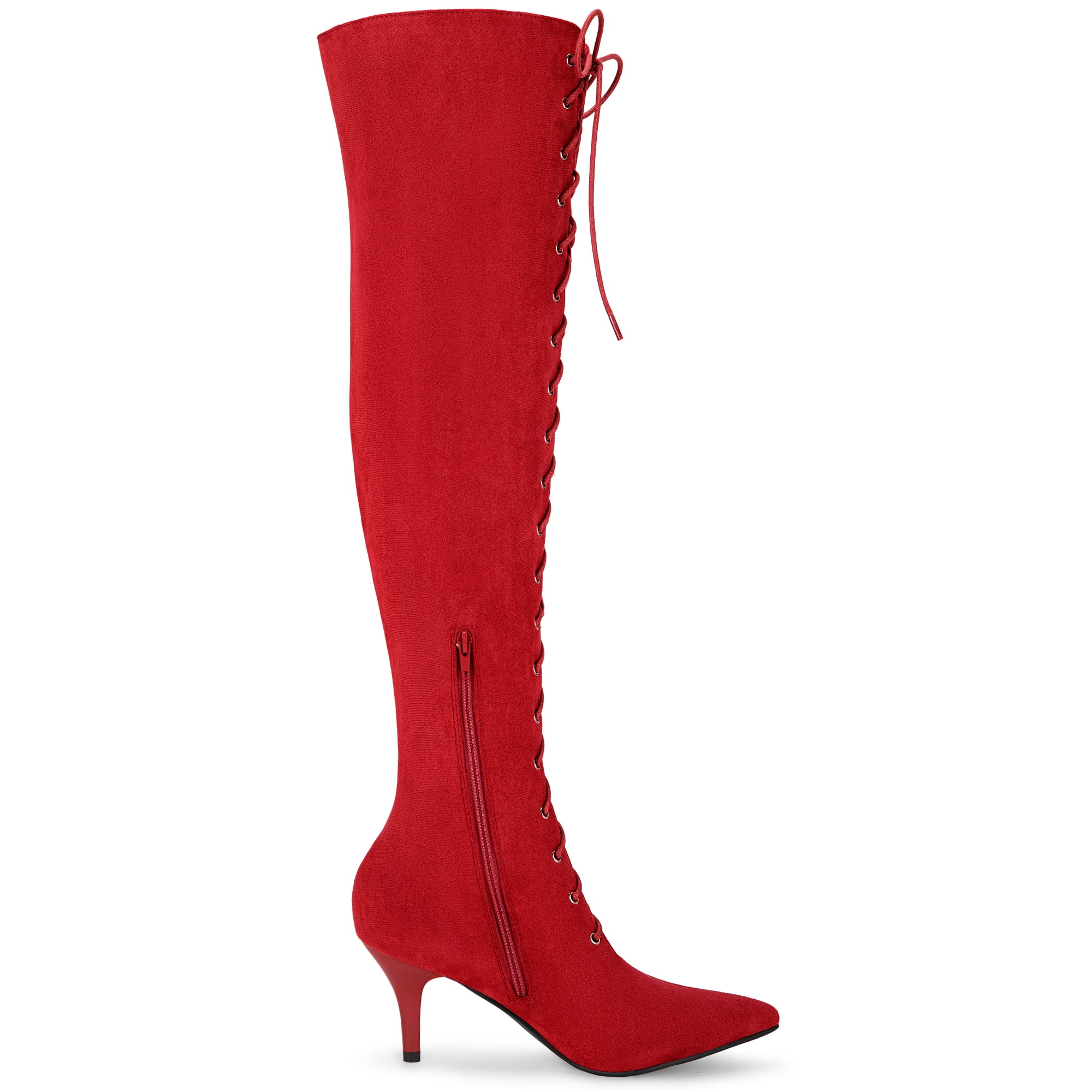 Knee high lace up stiletto boots sale