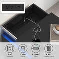 thumbnail image 2 of PAPROOS Nightstand Set of 2 with Charging Station and LED Lights, 3 Drawer Nightstand with Sliding Top Hidden Storage, Modern Fluted Bedside Tables with USB-C Port & Outlets for Bedroom, Black, 2 of 10