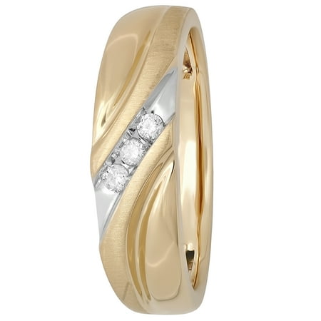 Men's .10 Carat T.W. 10kt Yellow Gold Slant Ring