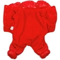 thumbnail image 2 of Reflective Cozy Waterproof Windproof Dog Snowsuit Cute Warm Fleece Padded Cold Weather Pet Clothes - Red Four-leg Style,L, 2 of 7